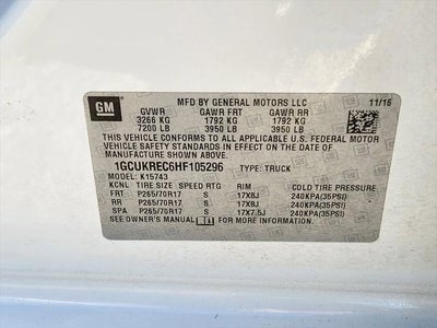 2017 Chevrolet Silverado 1500 1LT