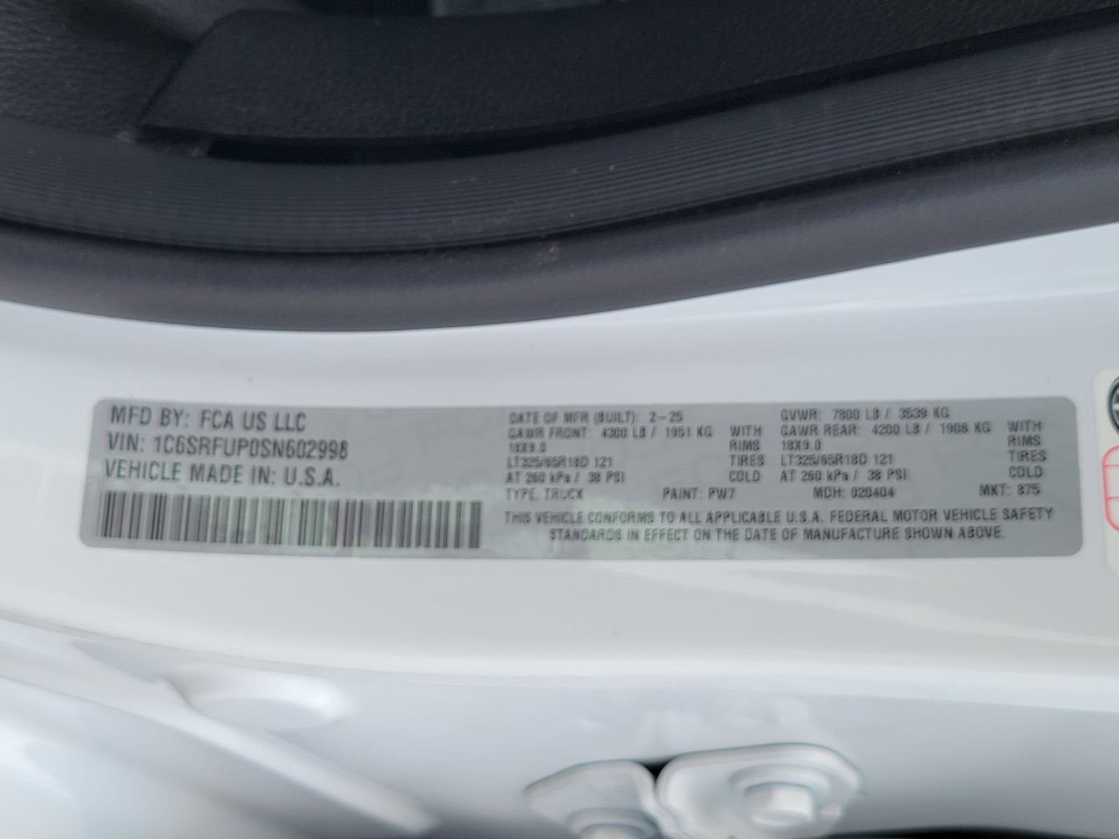 2025 RAM 1500 RHO