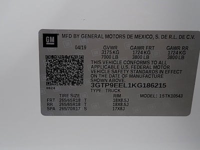 2019 GMC Sierra 1500 AT4