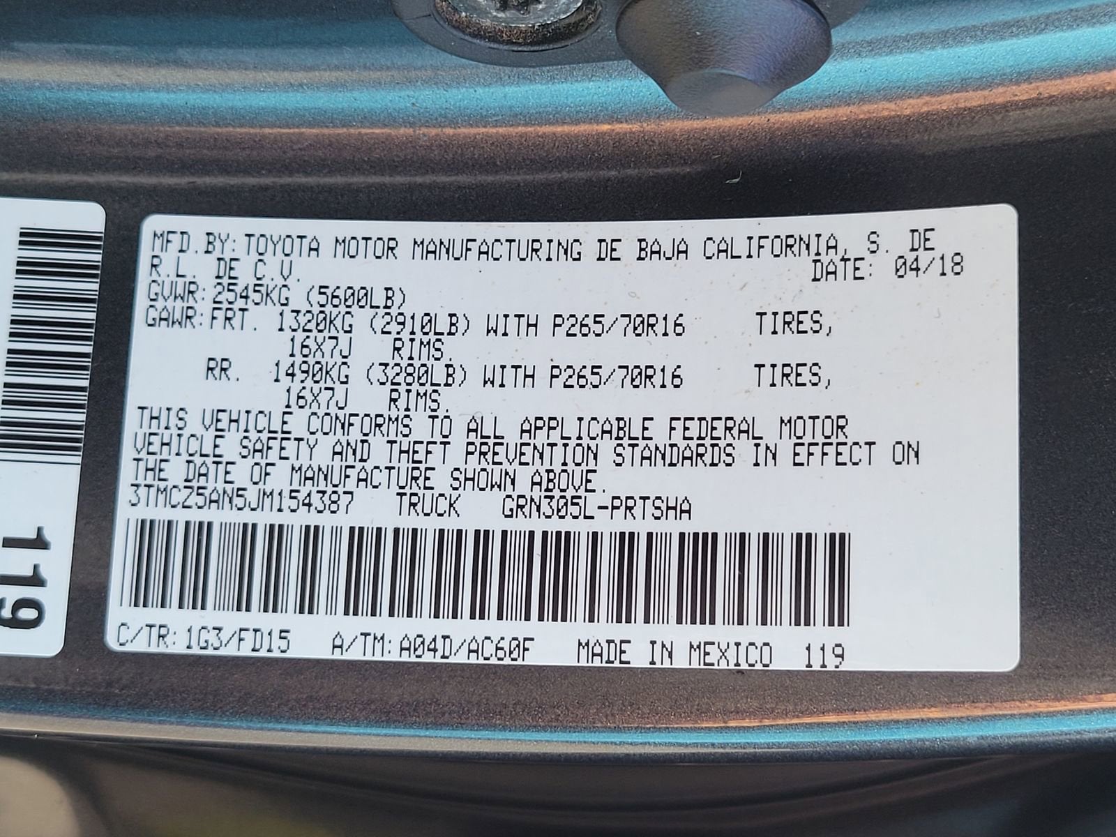 2018 Toyota Tacoma SR