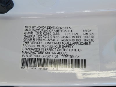 2023 Honda Ridgeline RTL