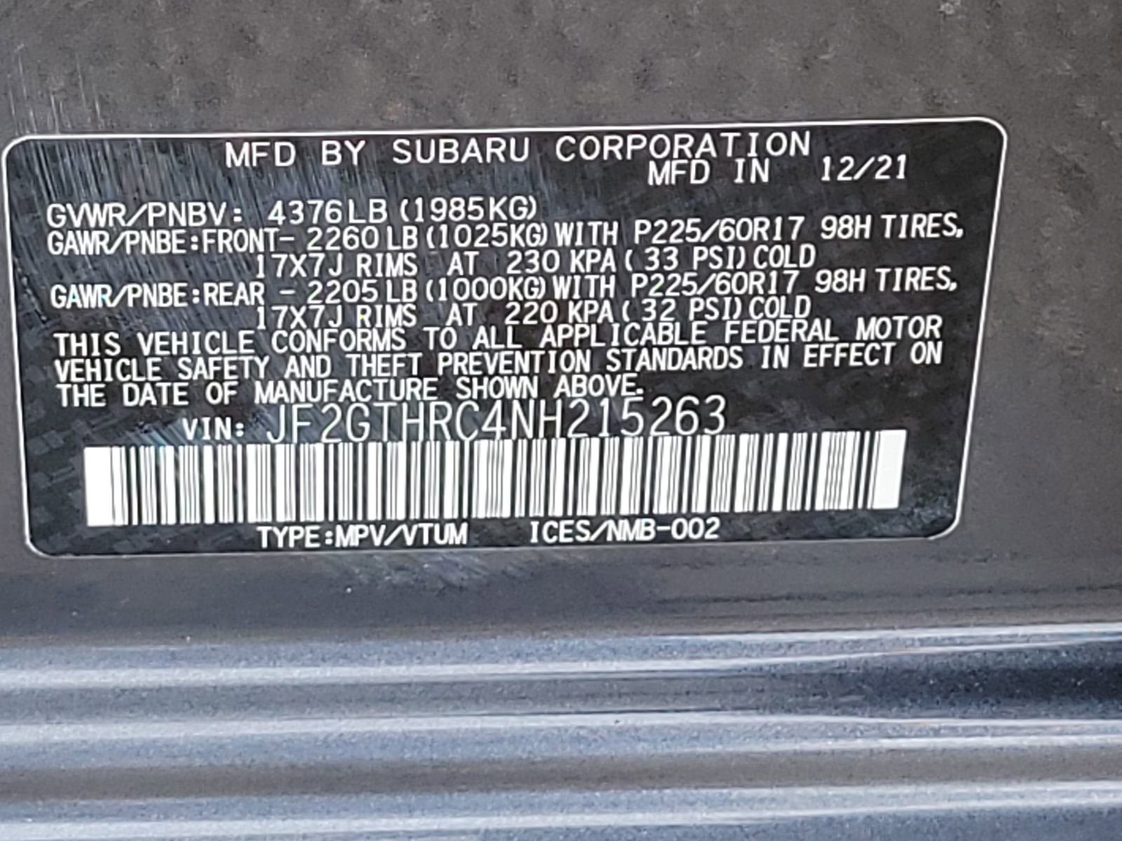 2022 Subaru Crosstrek Sport