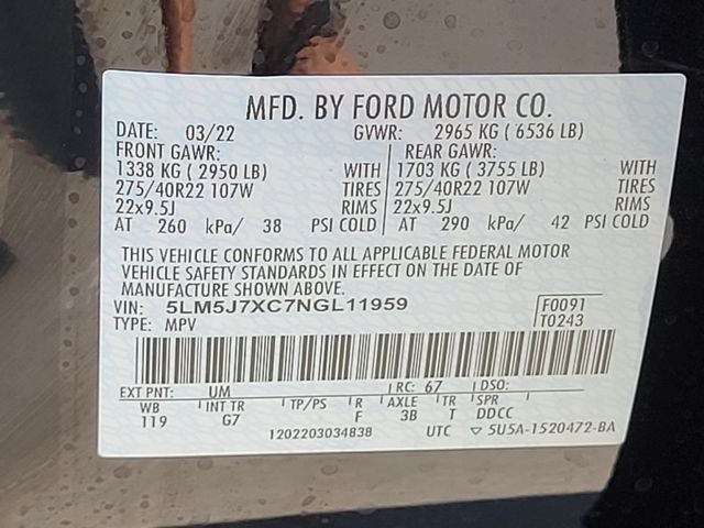 2022 Lincoln Aviator Reserve Premium