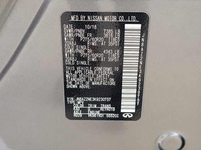 2019 INFINITI QX80 LUXE