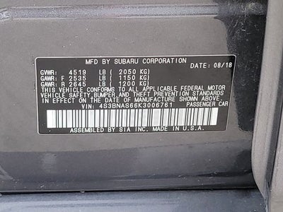 2019 Subaru Legacy 2.5i Sport