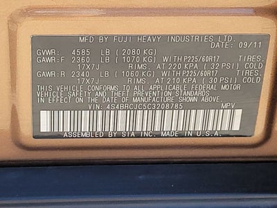 2012 Subaru Outback 2.5i Limited