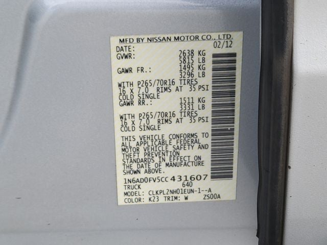 2012 Nissan Frontier SV